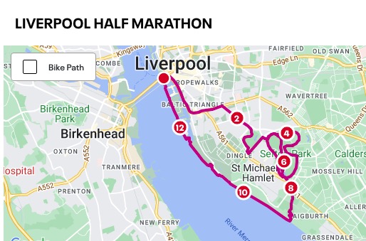 Liverpool Half Marathon Course Map